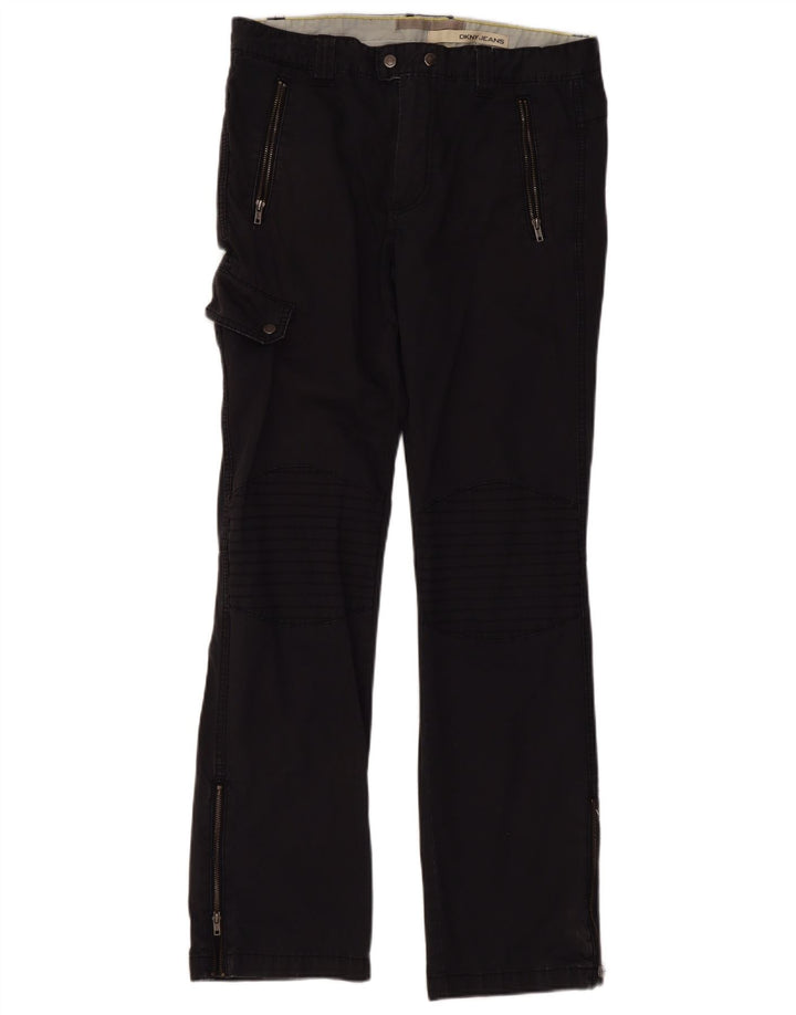 Calça cargo reta masculina Dkny W32 L32 algodão preto