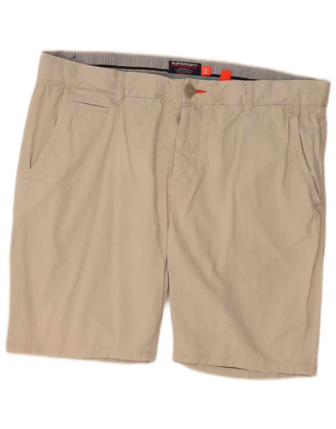 Shorts Chino Masculino SUPERDRY W36 Grande Algodão Bege