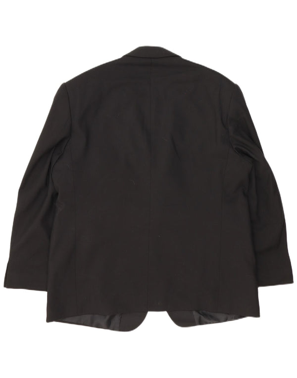 Jaqueta blazer masculina de 2 botões Marks & Spencer Reino Unido 46 XL lã preta