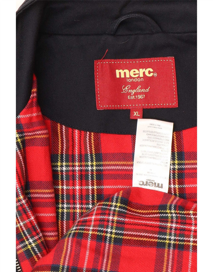 Merc Mens Bomber Jacket UK 42 XL Azul Marinho Algodão