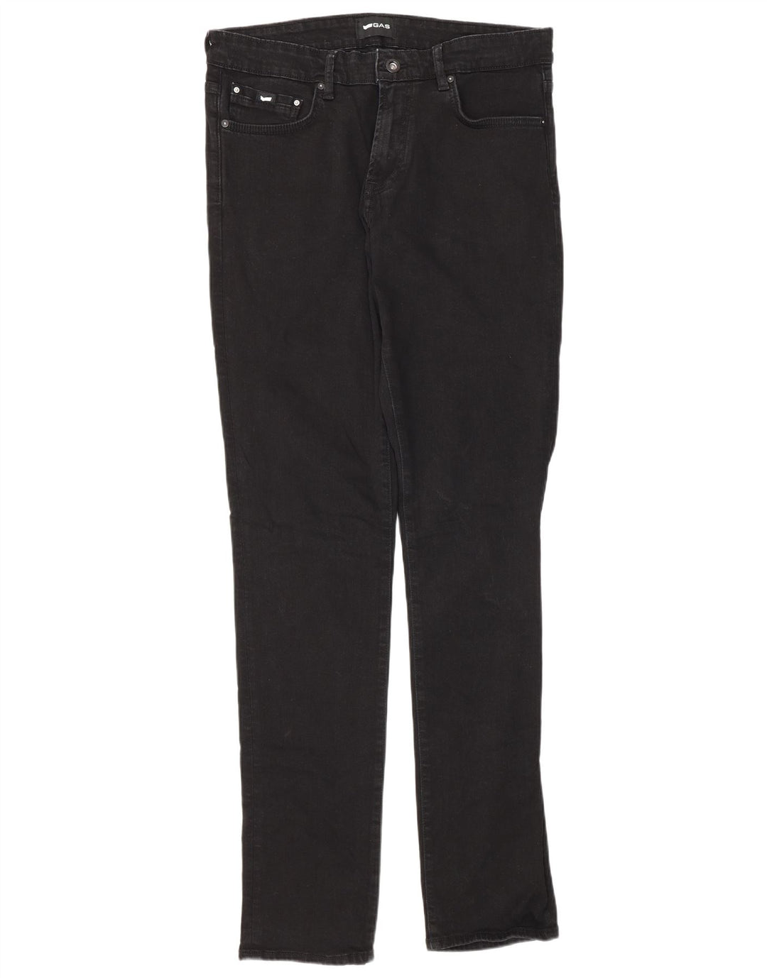 Gas Mens Albert Slim Jeans W33 L34 Algodão Preto