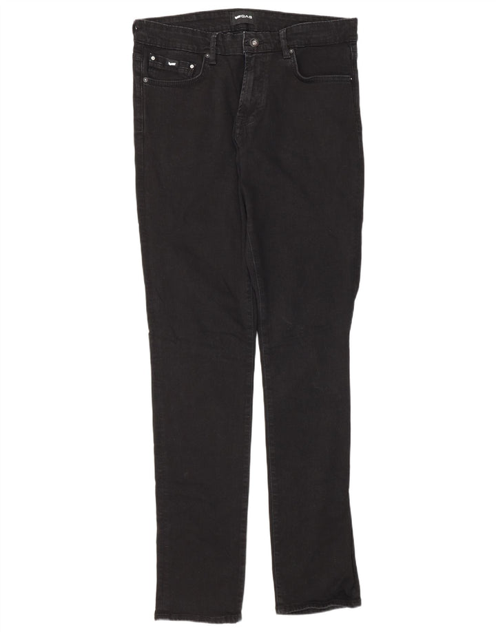 Gas Mens Albert Slim Jeans W33 L34 Algodão Preto