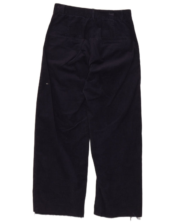 Calça feminina Marks & Spencer Per Una de veludo cotelê tamanho 8 W26 L25 azul marinho