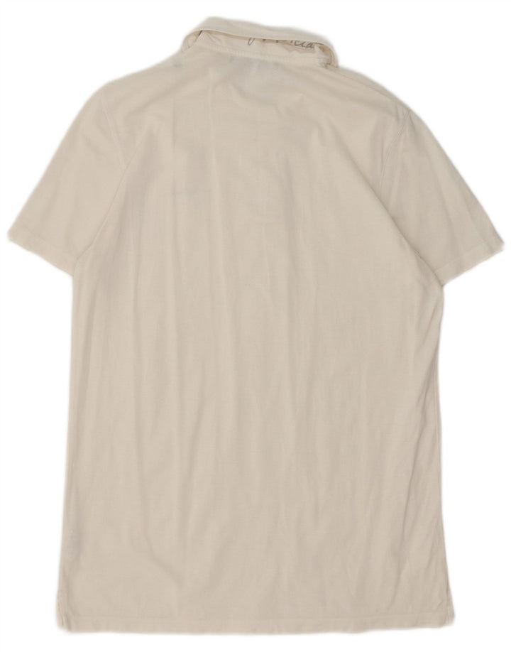 Camisa polo masculina GUESS grande de algodão branco