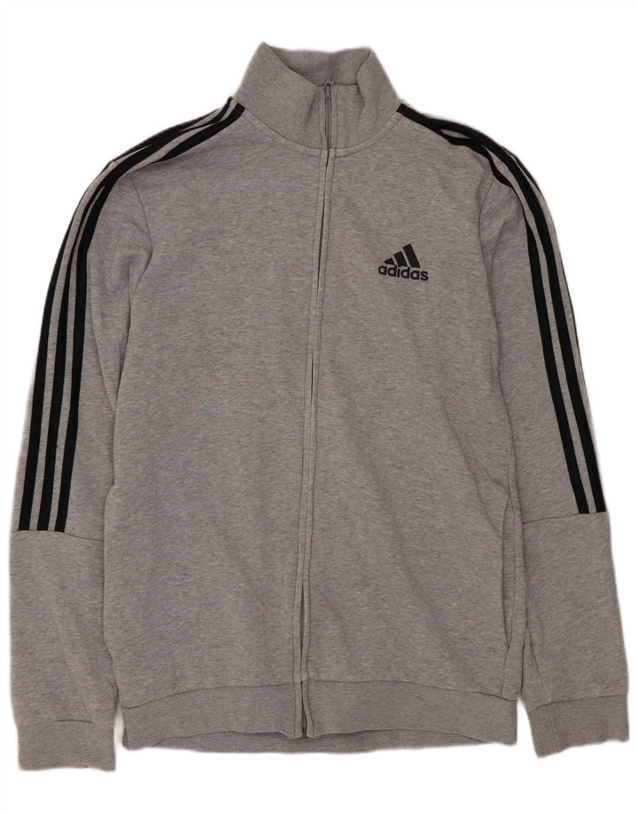 ADIDAS Mens Tracksuit Top Jacket UK 36/38 Pequeno Cinza Flecked Algodão