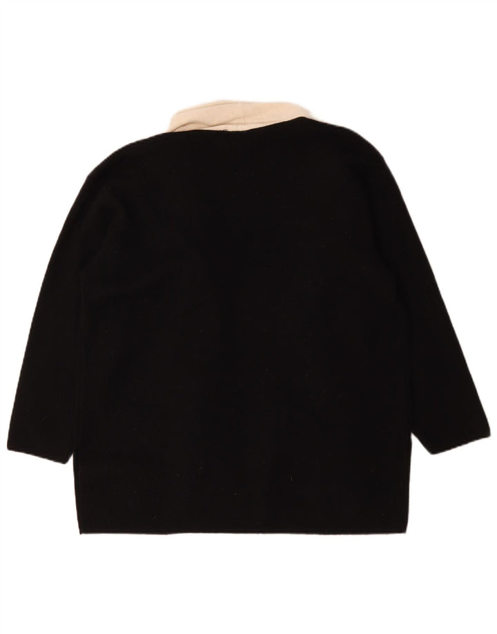 Suéter cardigã feminino grande Marks & Spencer Reino Unido 12 médio preto