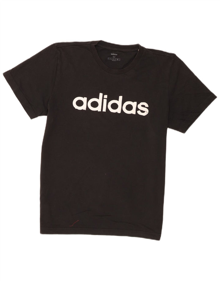 Adidas Mens Graphic T-Shirt Top Médio Algodão Preto