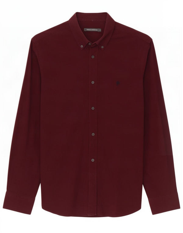 Camisa masculina French Connection grande algodão Borgonha