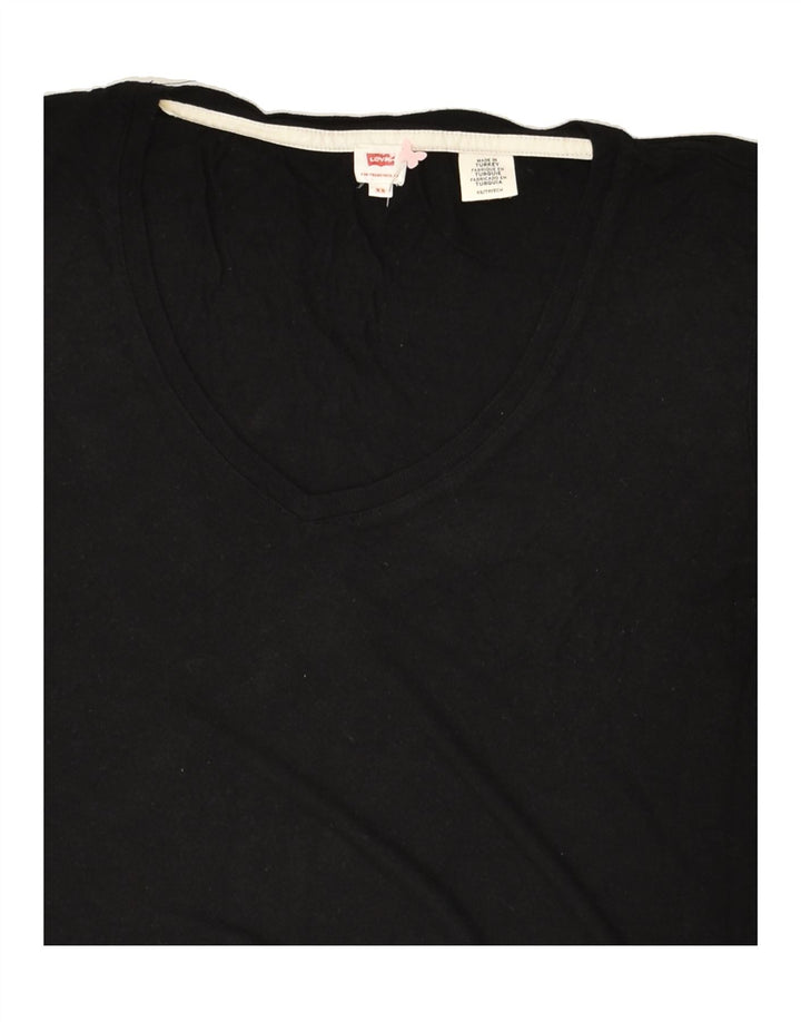 LEVI'S Womens T-Shirt Top UK 6 XS Black Cotton | Vintage Levi's | Thrift | Second-Hand Levi's | Used Clothing | Messina Hembry 