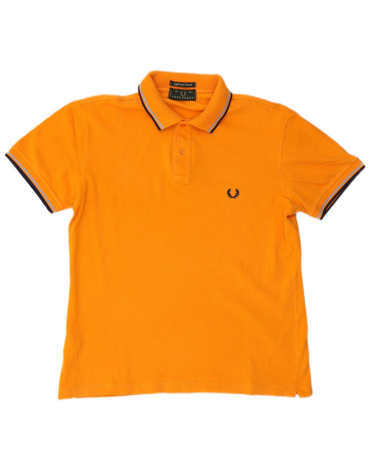 Camisa polo masculina leve e elástica Fred Perry grande algodão laranja