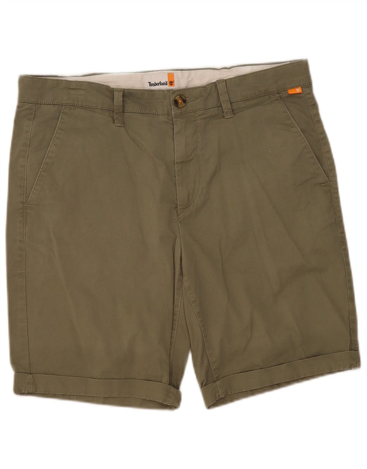 Timberland Mens Chino Shorts W33 Médio Algodão Cáqui