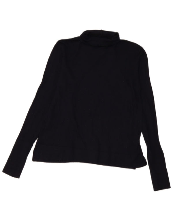 Blusa feminina Zara Top UK 12 Médio Azul Marinho Modal