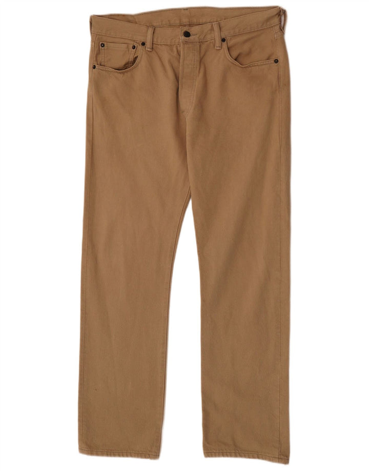 Calça Jeans Levis Masculina 501 Stretch Straight W34 L30 Marrom Algodão