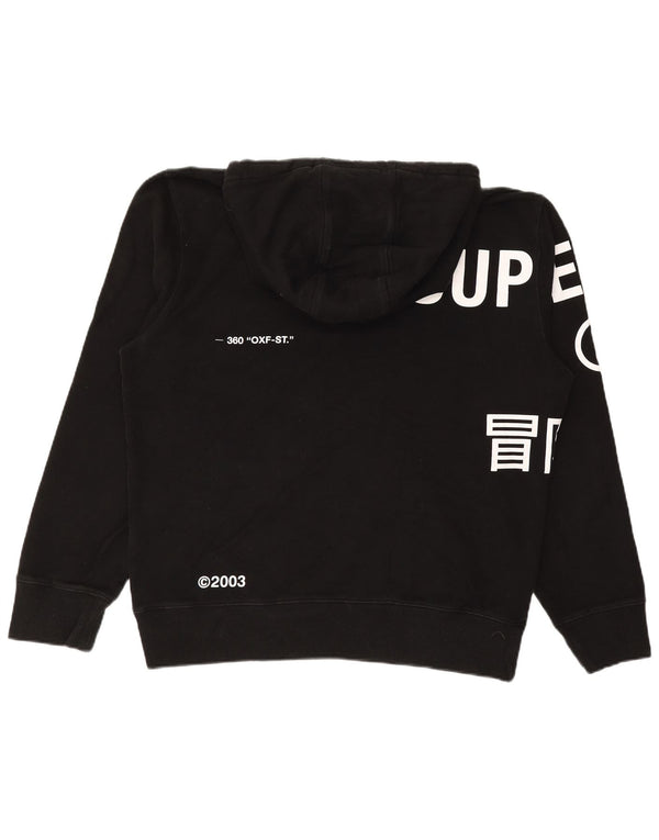 SUPERDRY moletom com capuz gráfico masculino XL algodão preto