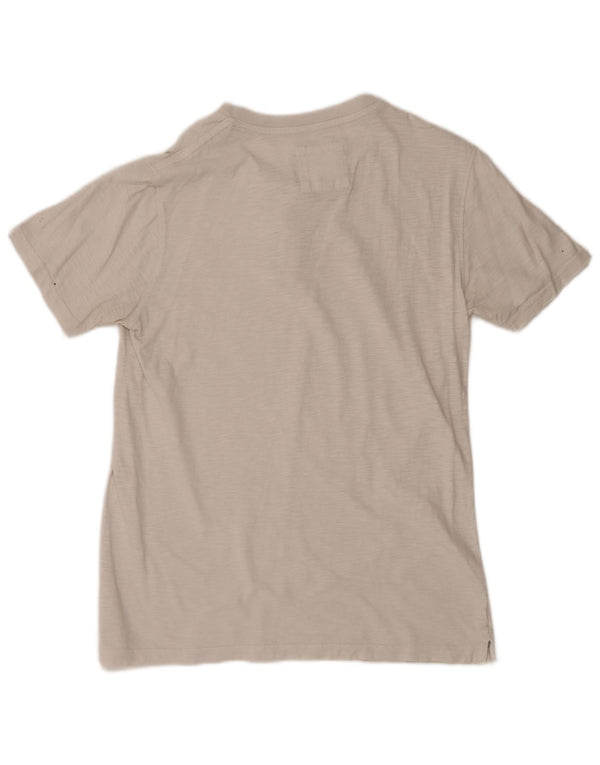 Camiseta masculina Fat Face Top médio branco manchado