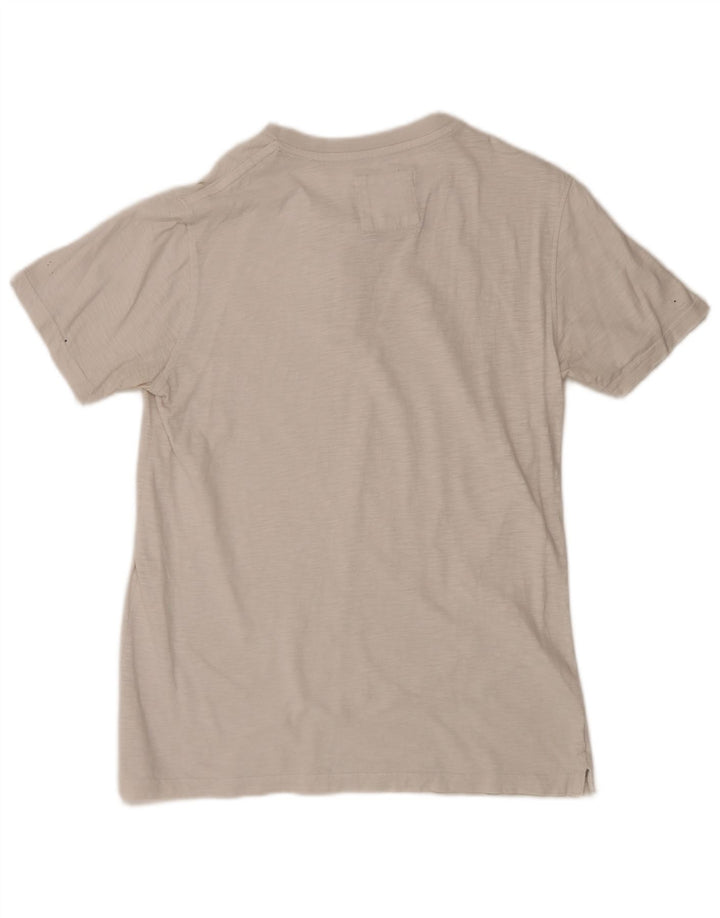 Camiseta masculina Fat Face Top médio branco manchado