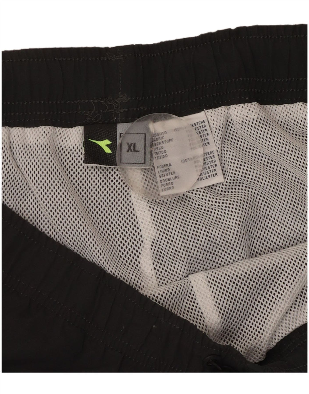 Calça de treino masculina Diadora XL preto Colourblock poliéster