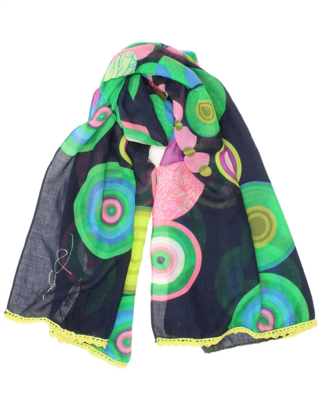 Desigual Lenço retangular feminino tamanho único boêmio multicolorido