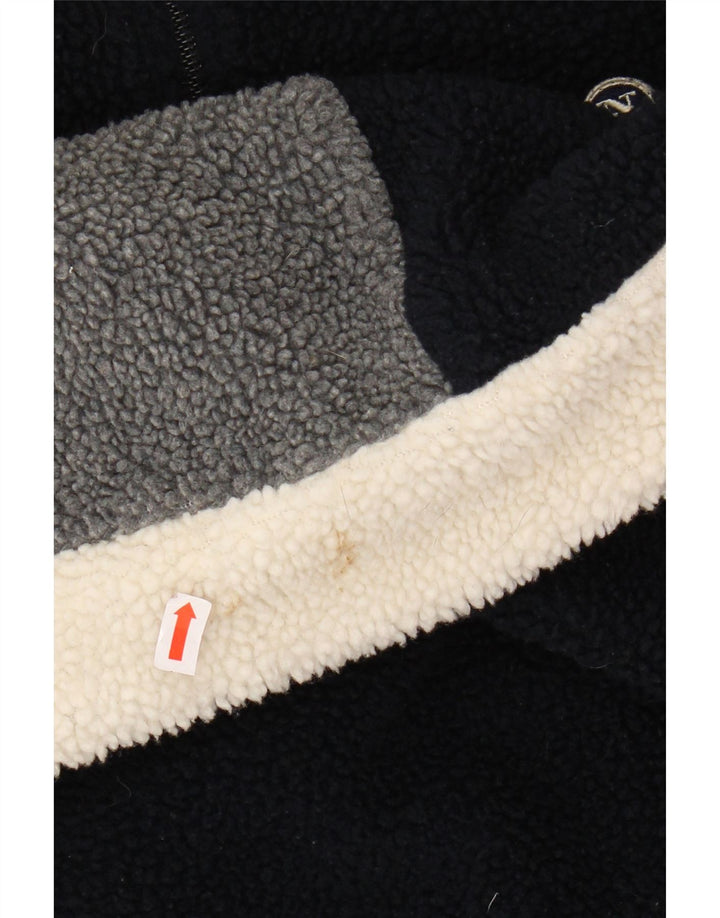 NORTH SAILS Suéter masculino de lã com gola e zíper gráfico XL azul marinho bloco colorido