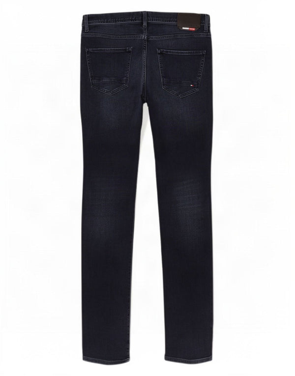 Tommy Hilfiger Masculino Layton Slim Jeans W34 L30 Azul Marinho Algodão