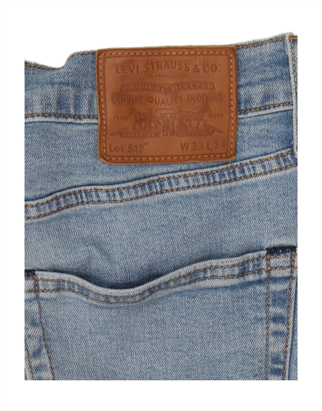 Calça jeans feminina Levi's 512 Slim Tapered W33 L34 azul algodão