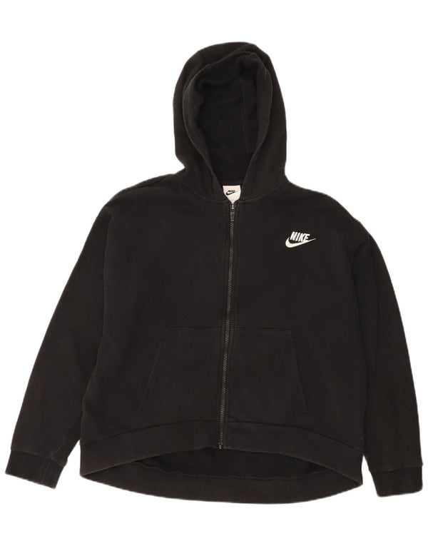 Suéter Nike feminino com capuz e zíper UK 18 XL preto algodão