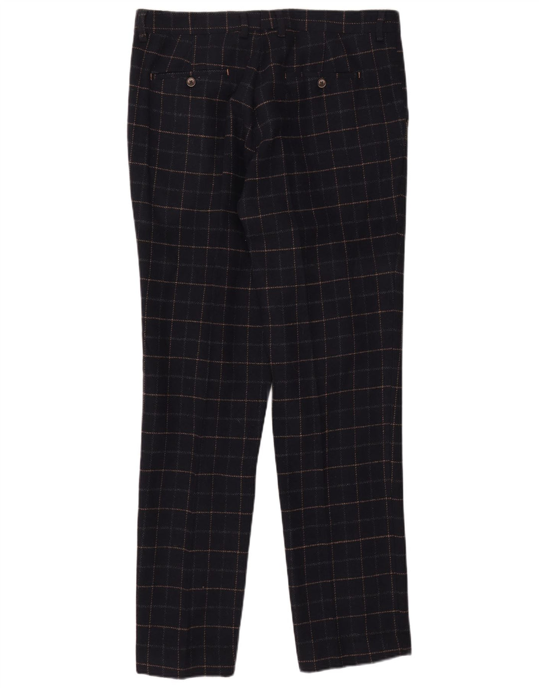 Terno masculino Cavani com 2 botões e 2 peças Reino Unido 40 grande W38 L32 azul marinho xadrez