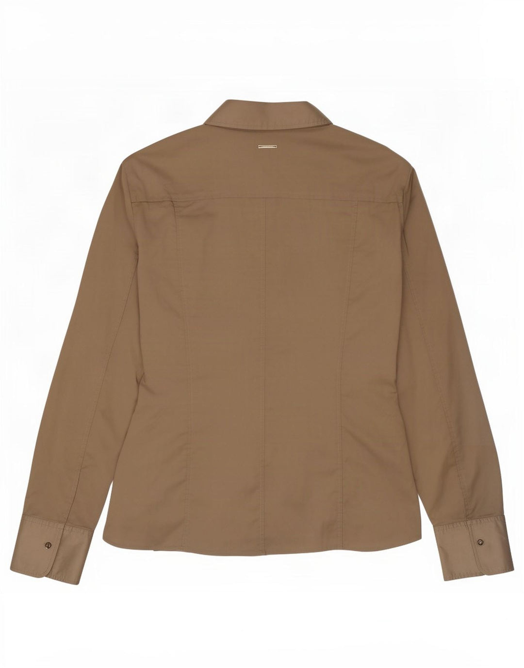 Camisa feminina Hugo Boss Reino Unido 14 grande algodão cáqui