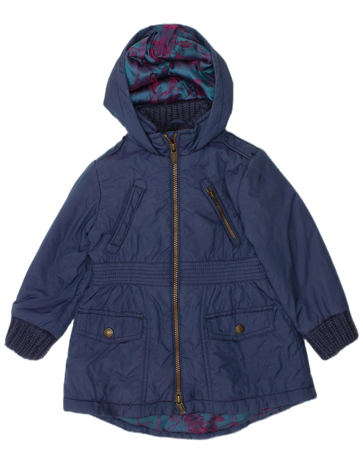 Casaco acolchoado com capuz para meninas TED BAKER 2-3 anos azul marinho nylon