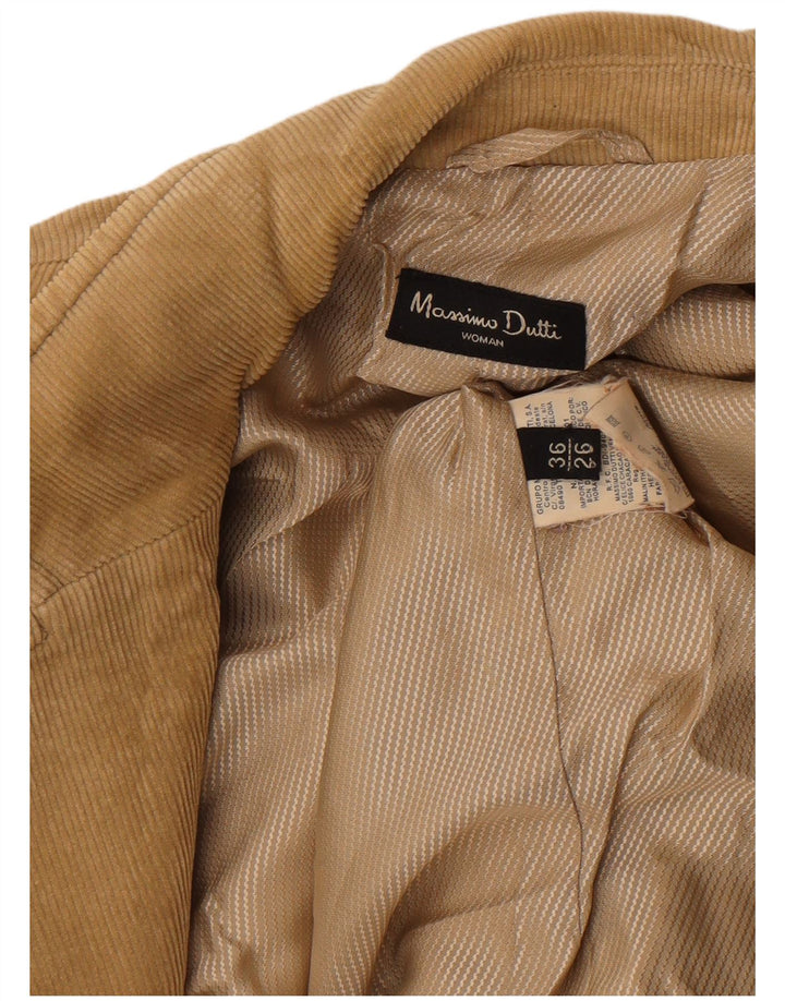 Jaqueta blazer feminina de veludo com 2 botões MASSIMO DUTTI EU 36 XS algodão marrom