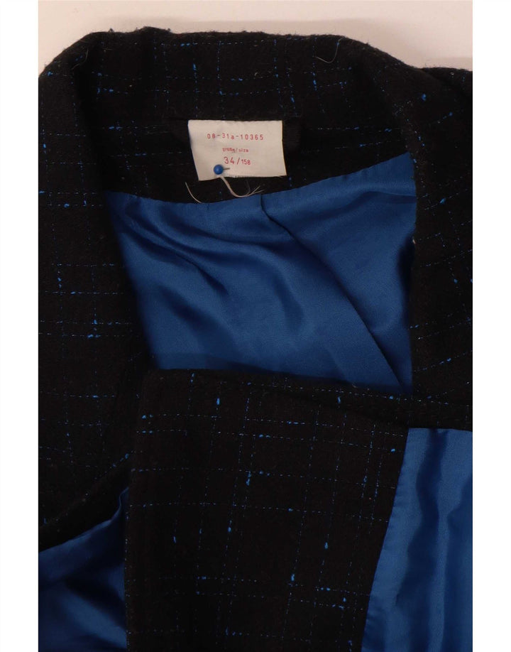 Jaqueta Blazer Oversized Feminina Vintage EU 34 XS Azul Marinho Xadrez
