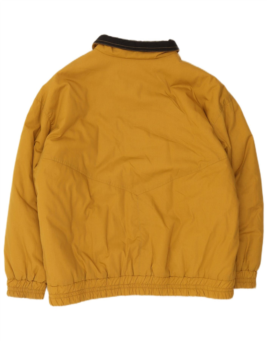 Jaqueta bomber de grandes dimensões EU 40 poliéster amarelo médio das mulheres vintage