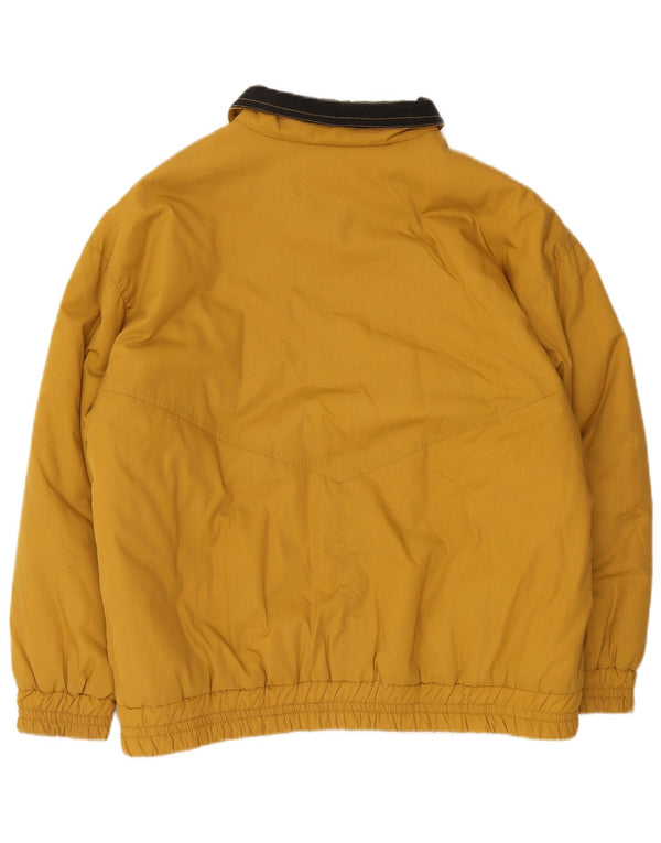Jaqueta bomber de grandes dimensões EU 40 poliéster amarelo médio das mulheres vintage