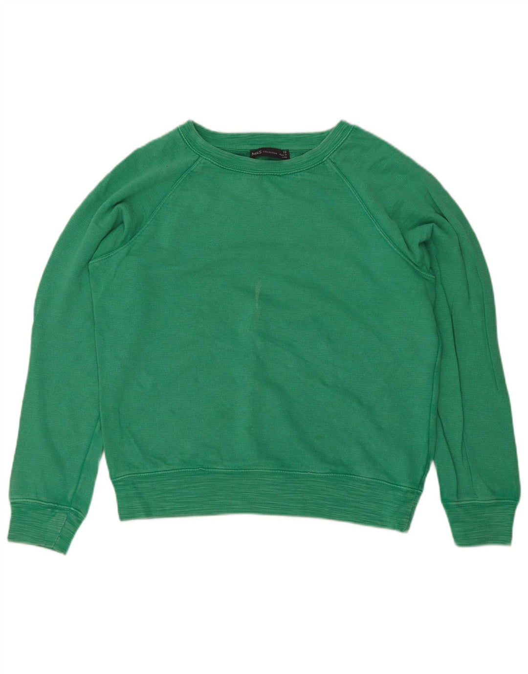 Suéter feminino Marks & Spencer de grandes dimensões Reino Unido 10 pequeno algodão verde