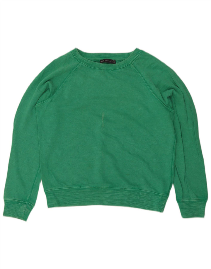 Suéter feminino Marks & Spencer de grandes dimensões Reino Unido 10 pequeno algodão verde