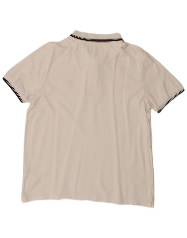 Camisa polo masculina Lyle & Scott XL algodão listrado branco