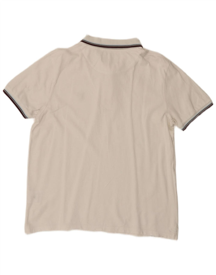 Camisa polo masculina Lyle & Scott XL algodão listrado branco