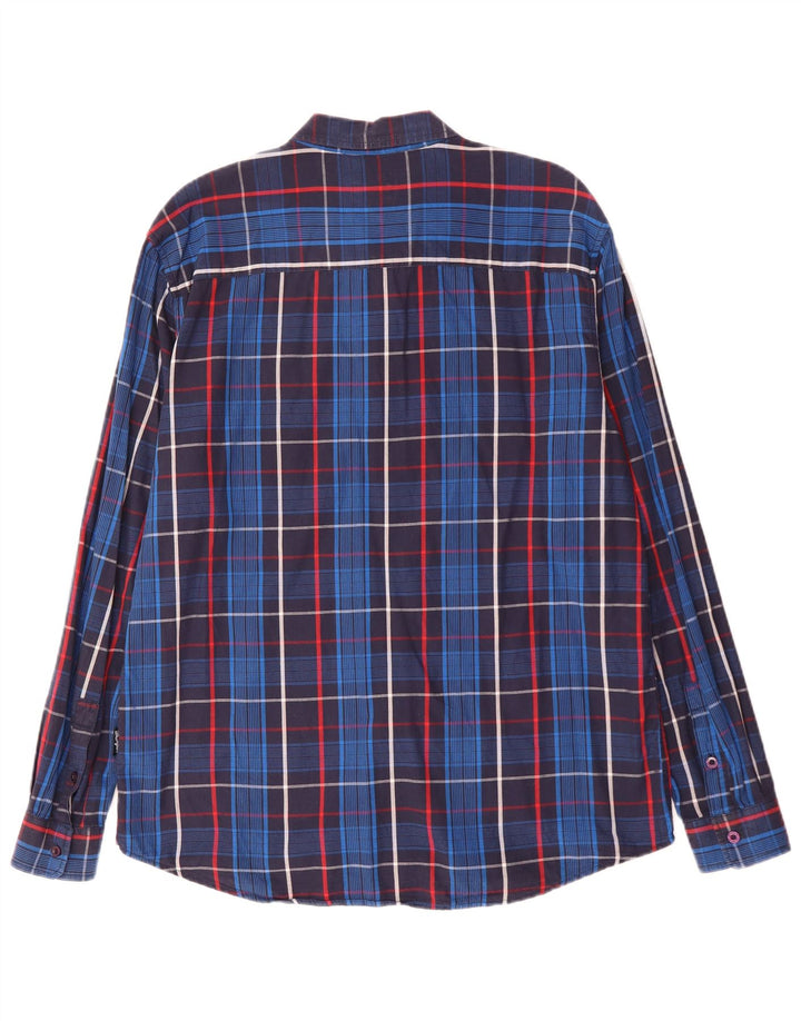 Camisa masculina Wrangler Regular Fit XL azul marinho xadrez algodão