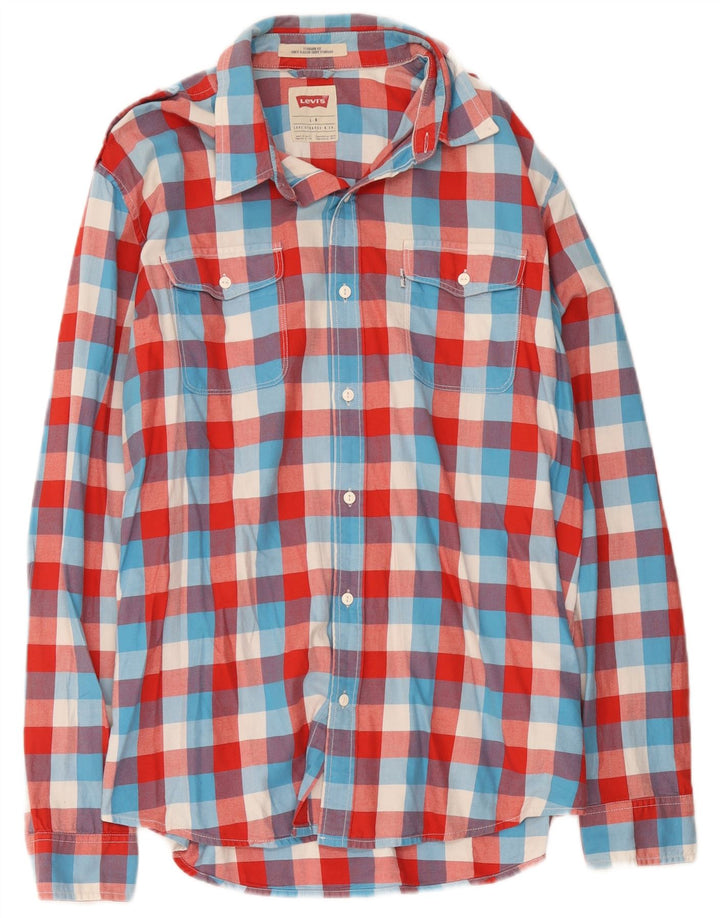 Camisa masculina Levi's Standard Fit grande algodão xadrez multicolorido