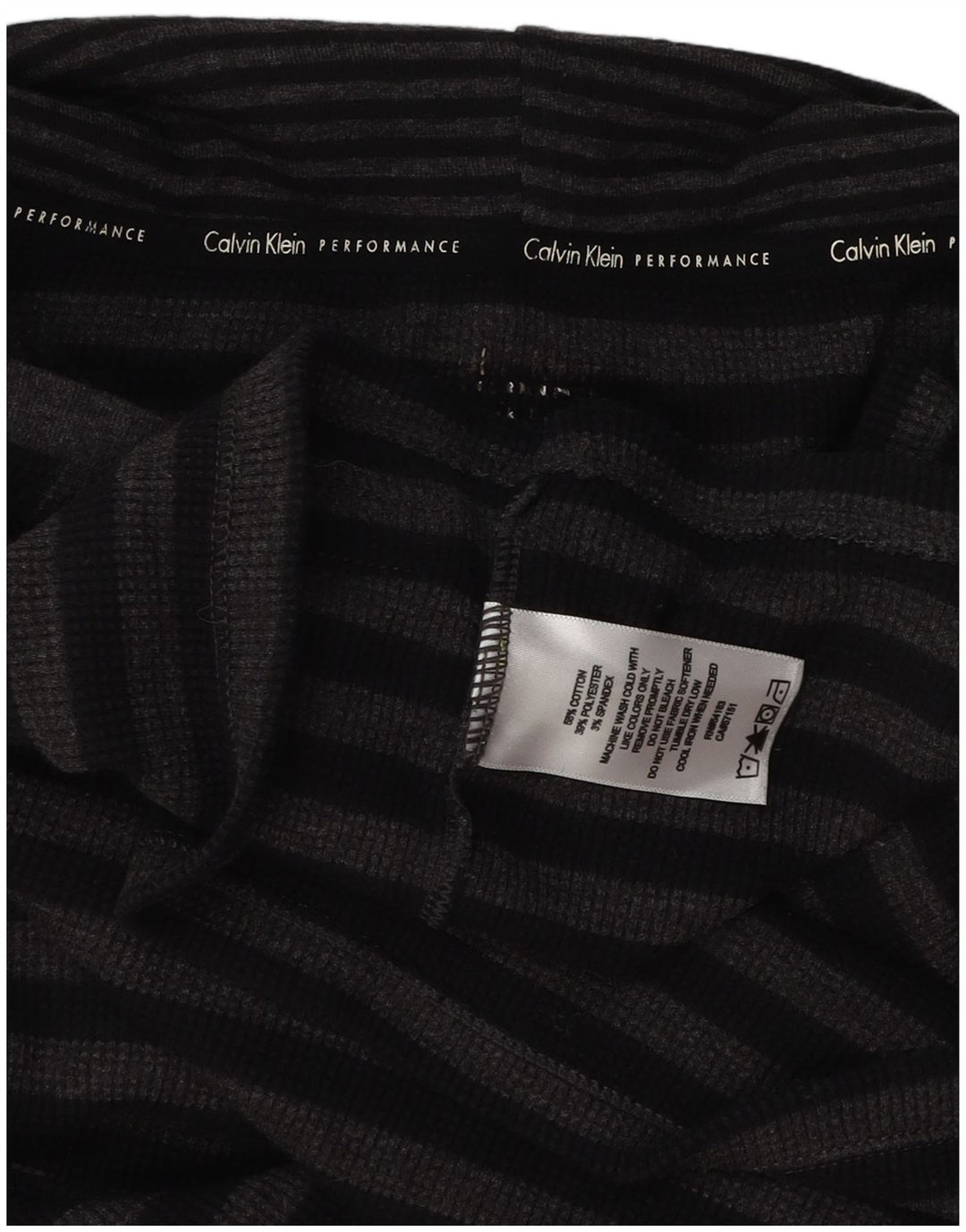 Calvin Klein Top feminino com capuz manga comprida Reino Unido 12 algodão listrado cinza médio