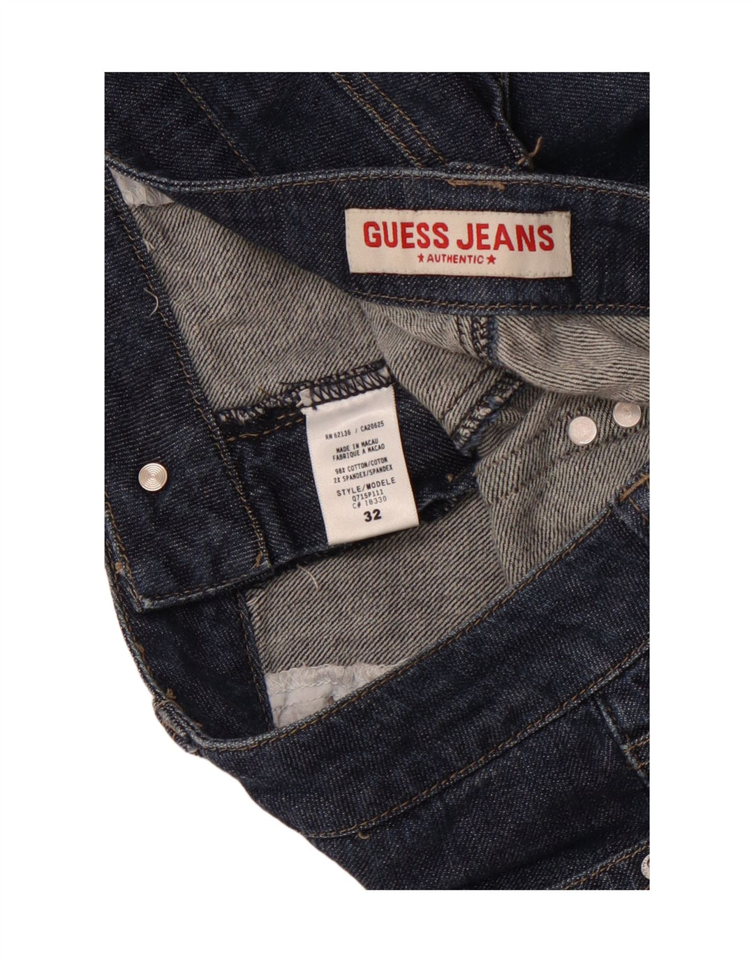 Shorts jeans feminino GUESS W32 grande algodão azul