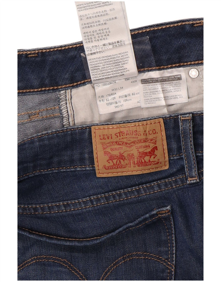 LEVI'S Feminino 712 Slim Jeans W32 L34 Azul Algodão