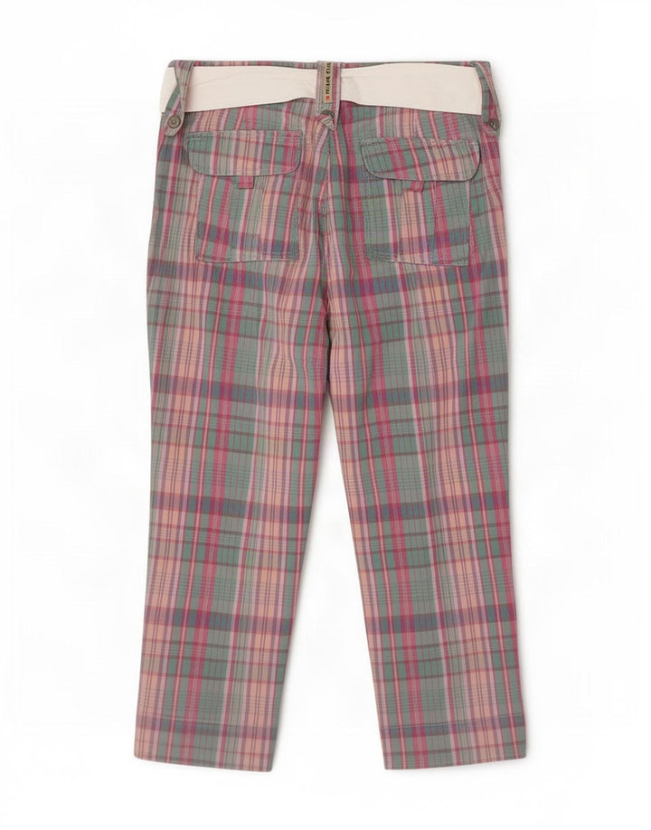Calça capri feminina Think Pink IT 44 médio W28 L21 xadrez multicolorido