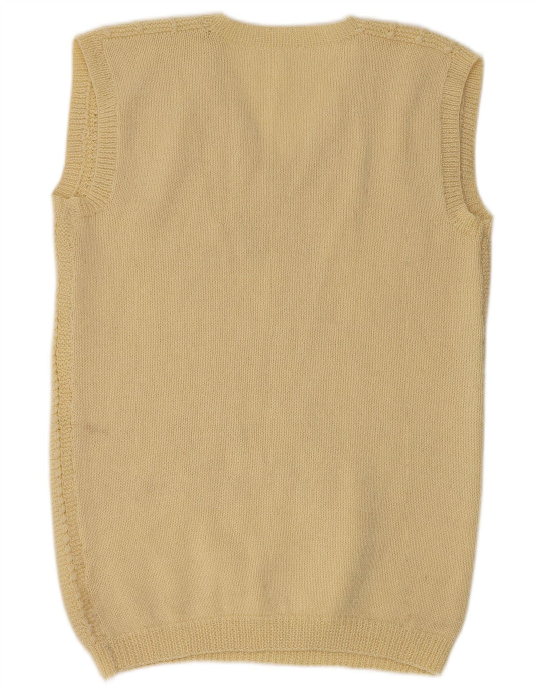 Top feminino vintage com colete UK 14 grande amarelo