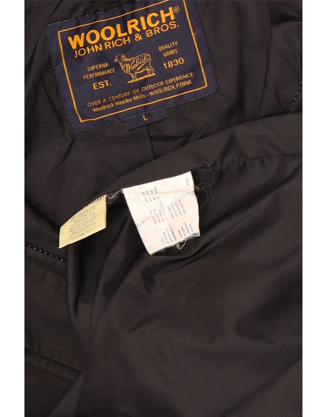 Sobretudo feminino Woolrich com capuz Reino Unido 16 grande algodão preto