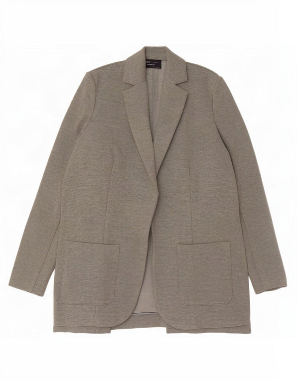 Jaqueta blazer feminina Marks & Spencer com ajuste relaxado Reino Unido 6 XS cinza poliéster