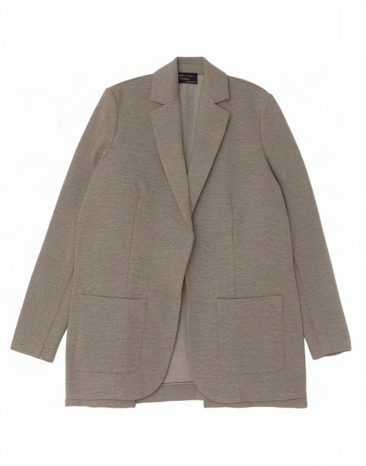 Jaqueta blazer feminina Marks & Spencer com ajuste relaxado Reino Unido 6 XS cinza poliéster