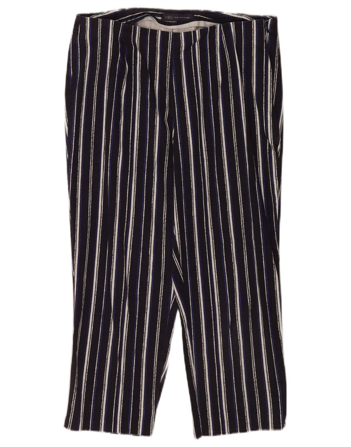 Calça capri feminina Marks & Spencer Reino Unido 12 médio W30 L20 azul marinho