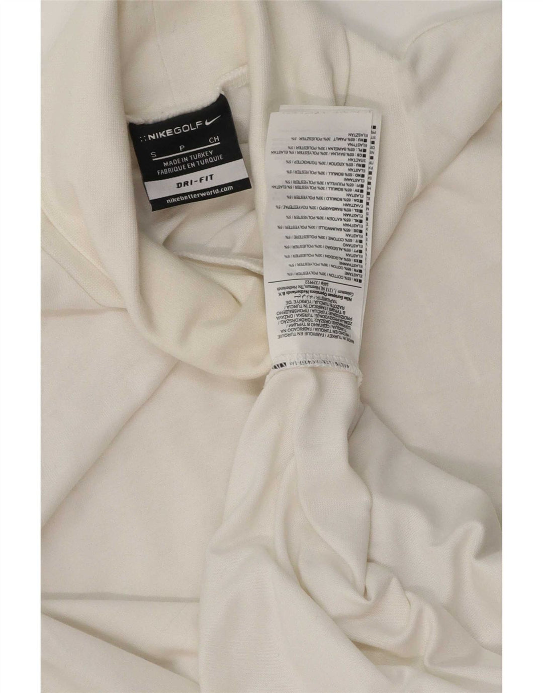 Nike Mens Dri Fit Top Manga Longa Pequeno Algodão Branco