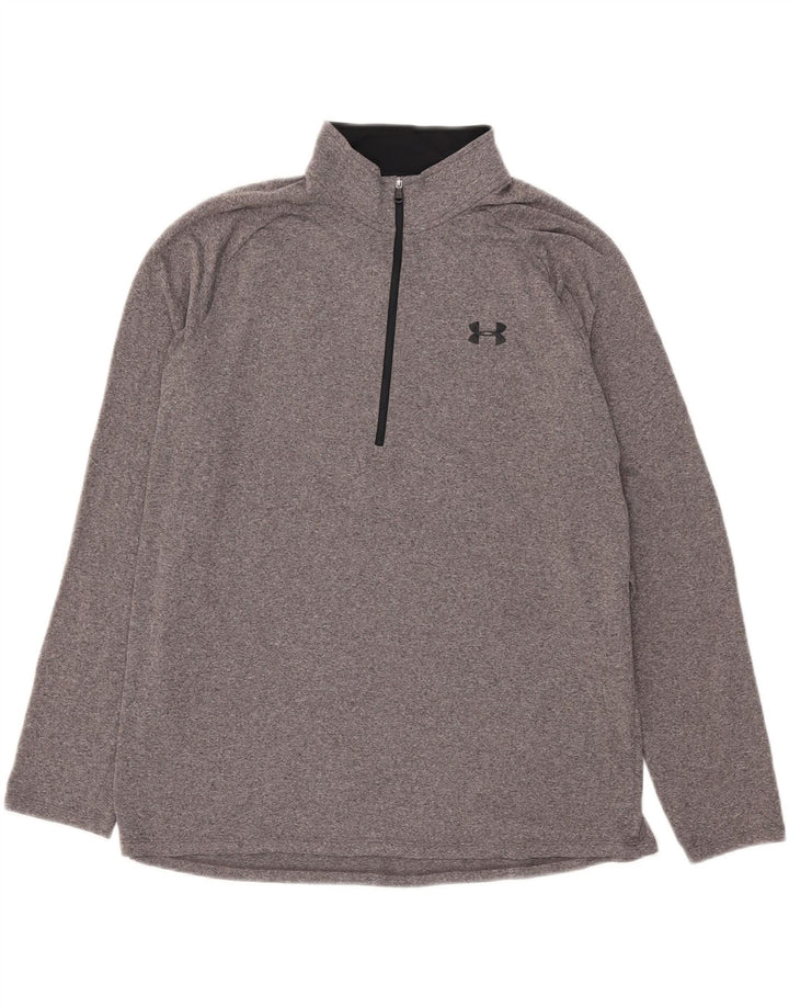 Under Armour Masculino Heat Gear Zip Neck Pulôver Treino Top XL Cinza